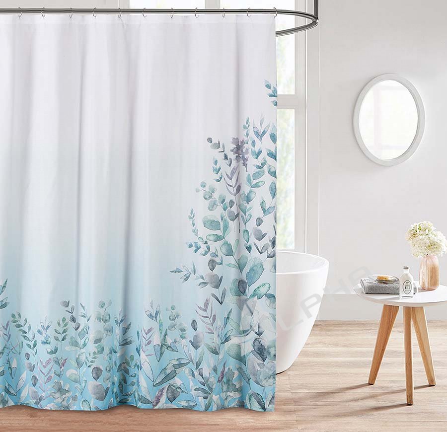 Watercolor botanical floral bathroom decoration shower curtain set