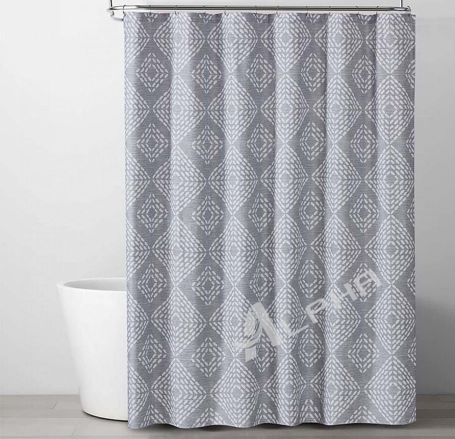 Classic Geometric Gray Shower Curtain