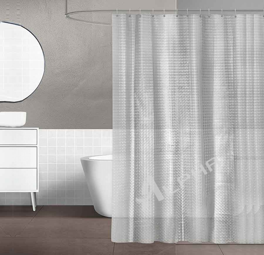 Crystal Clear PEVA Plastic Shower Curtain - Hook-Free, Waterproof, and Washable (70x78 inch)