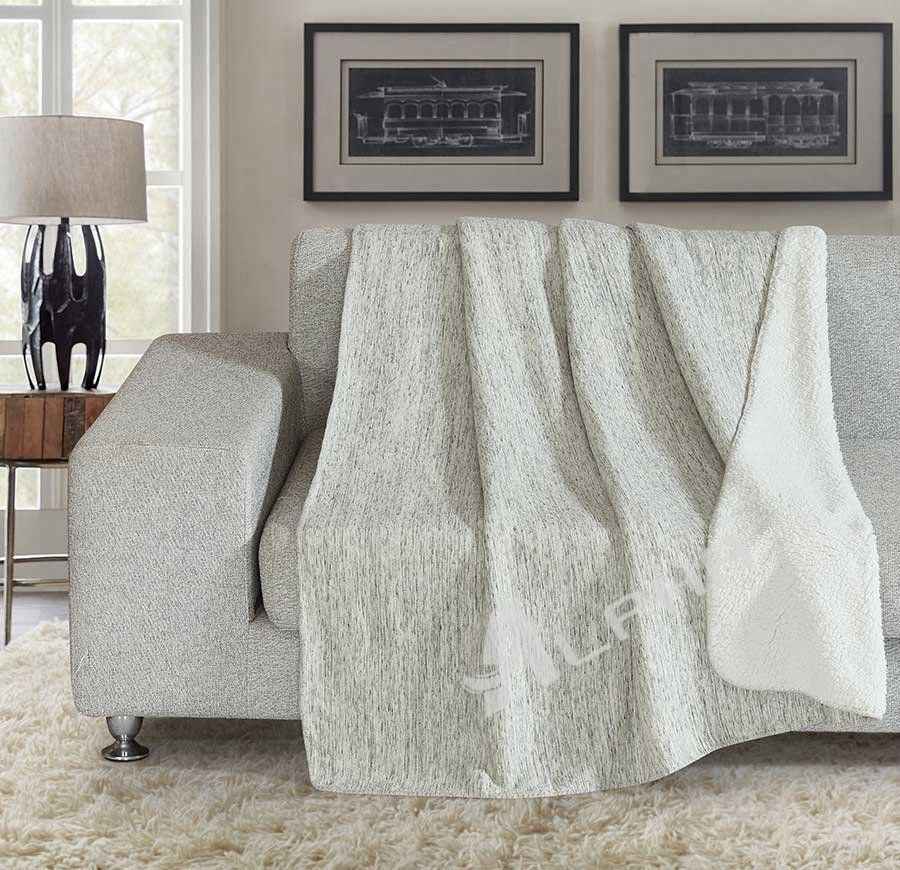 Grey Silky Soft Thick Plush Bed Blanket