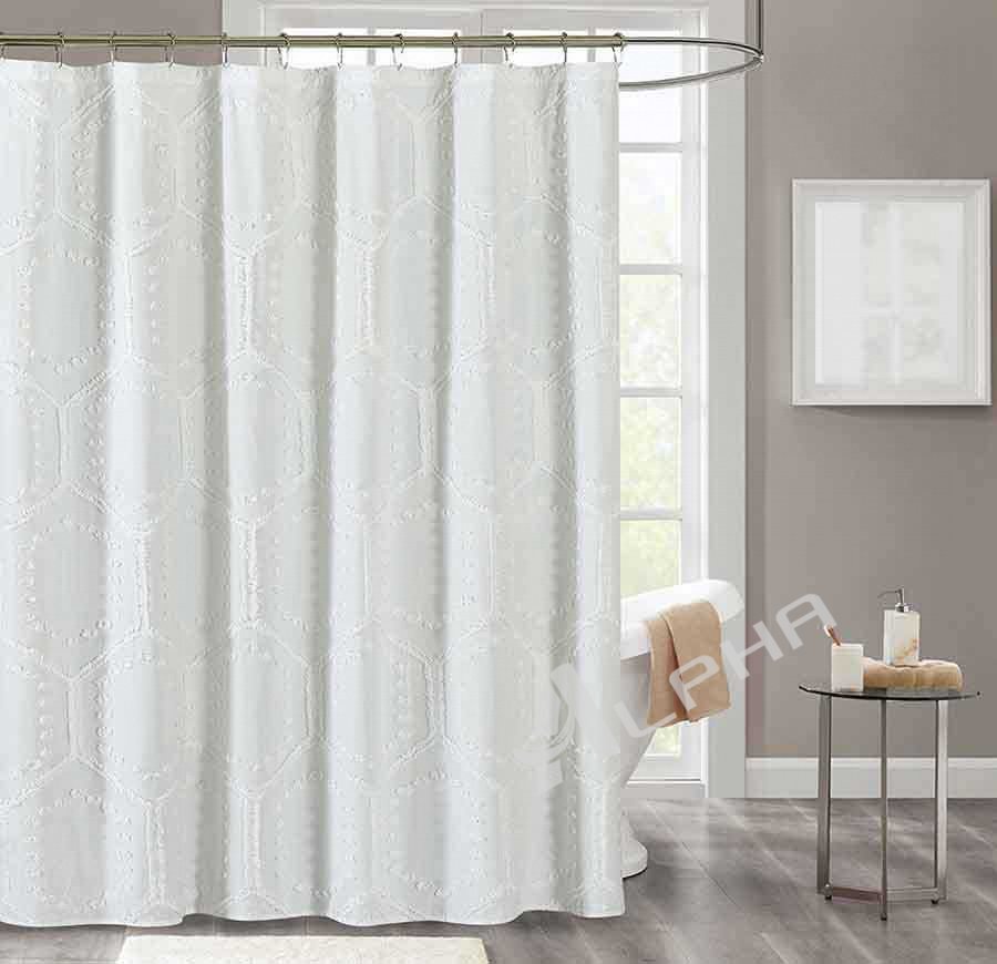 A-LBX-SC White Shower Curtain Washable and Waterproof Cloth