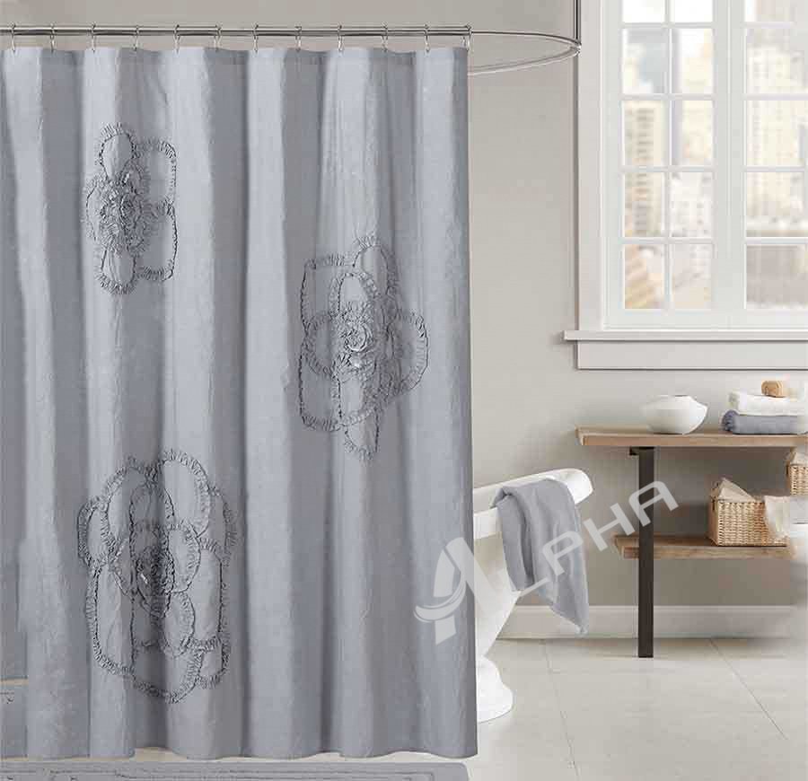 A-FLO-SC Gray Printed Shower Curtain