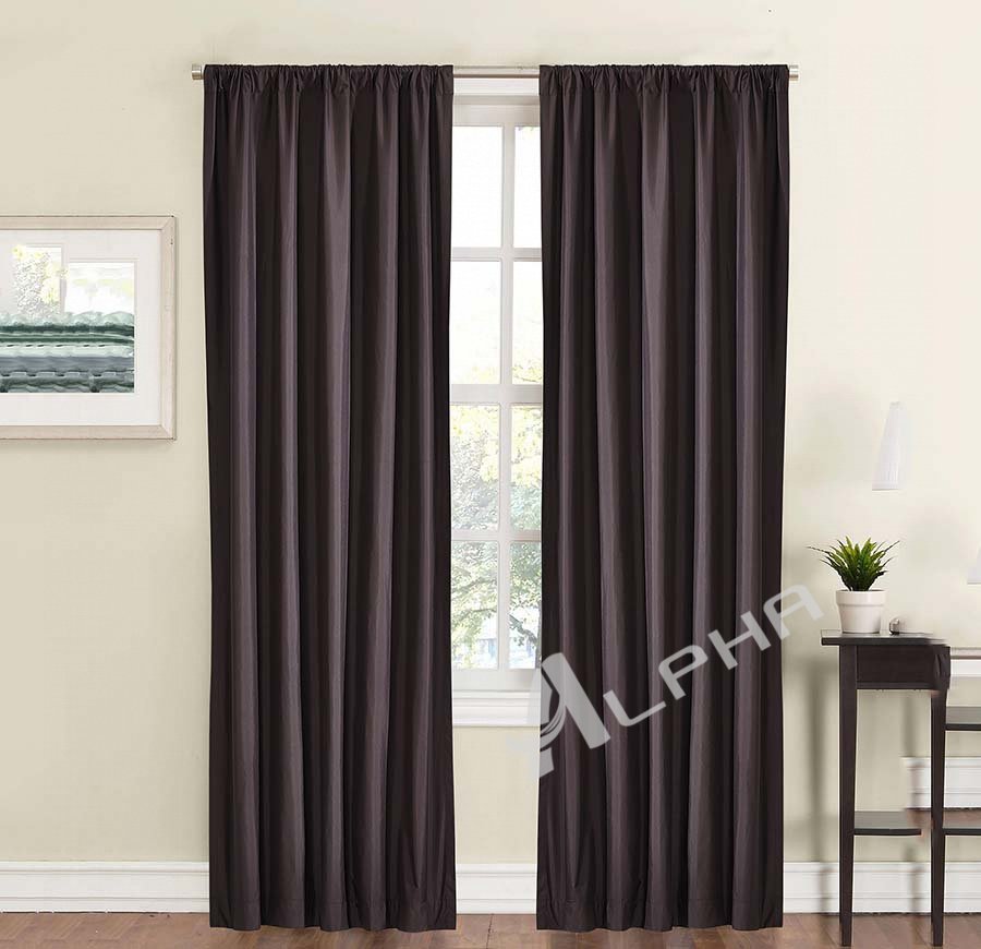 Kentfield Woven Brown Room Darkening Blackout Curtain Panels