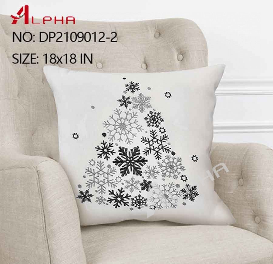 Red printed Christmas decoration pillow