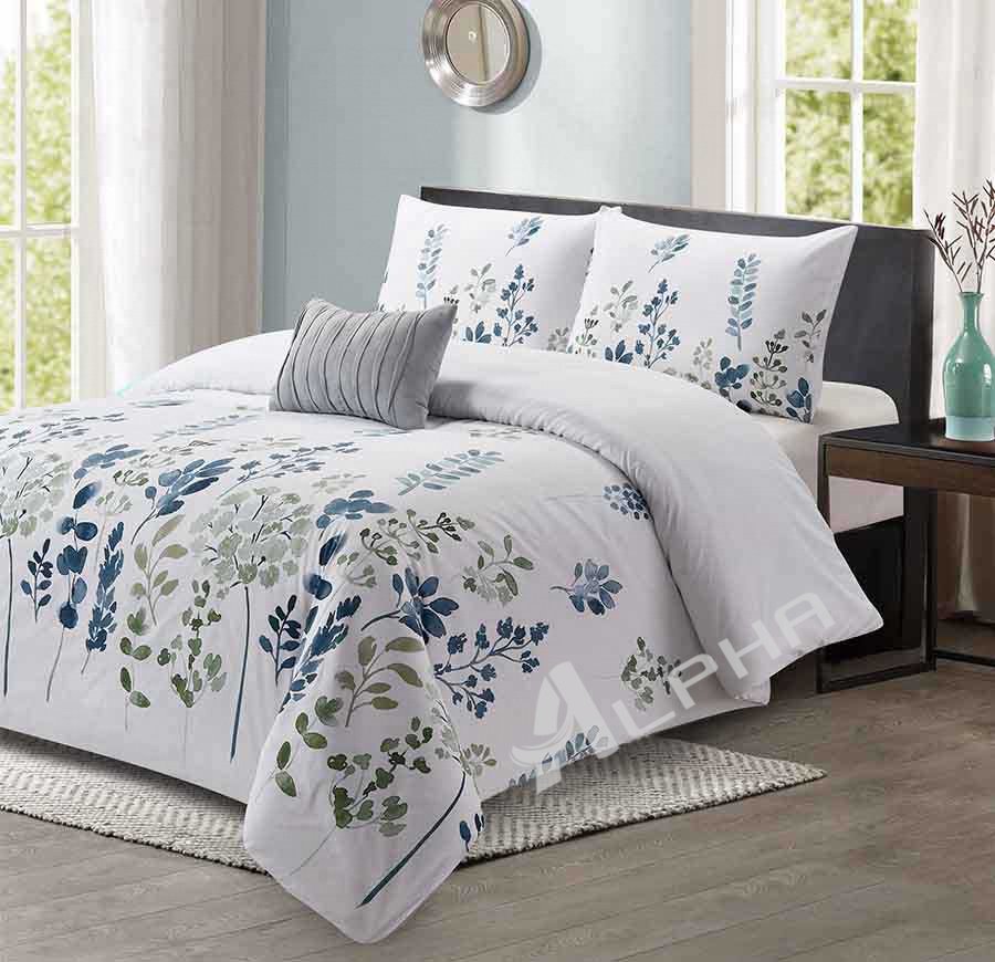 Elevate your bedroom with our 4-piece printed leaves bedding set
