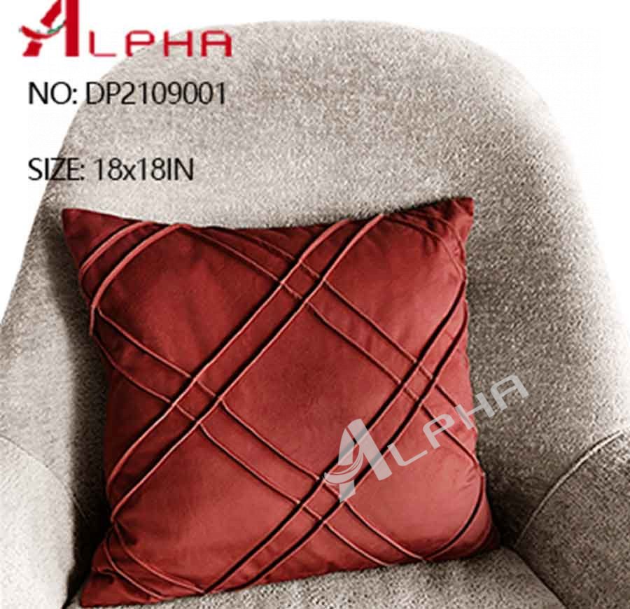 Square burgundy home decoration pillow