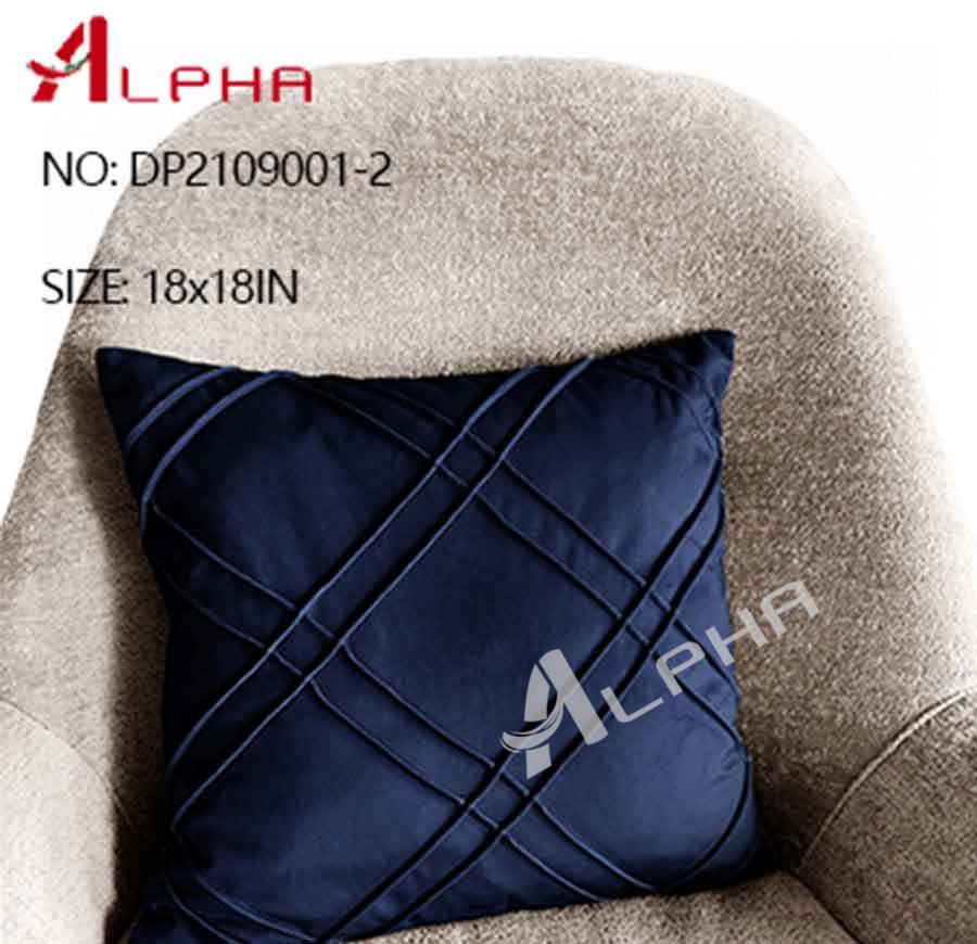 Square Dark Blue Home Decor Pillow