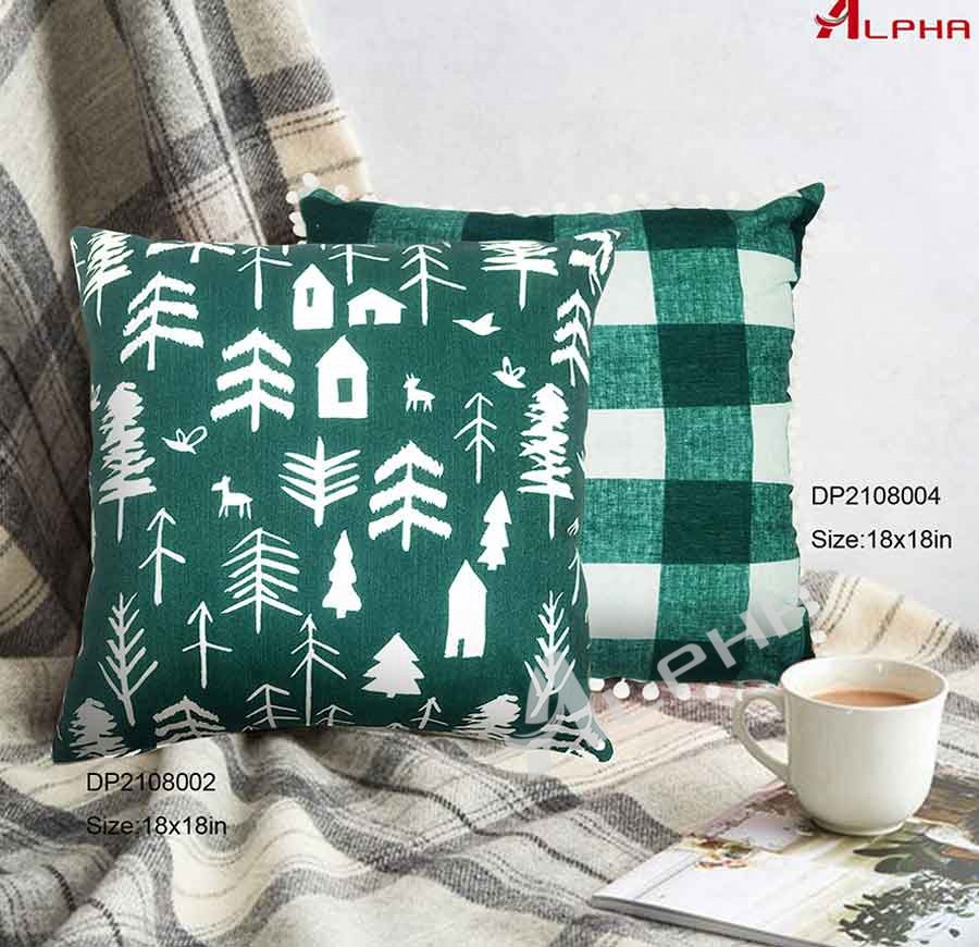 Green Christmas tree decorative pillow
