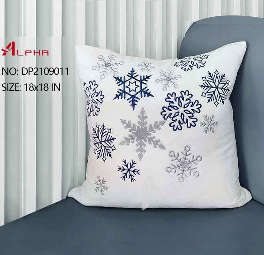 Snowflake Decor Throw Pillow Covers Polyester