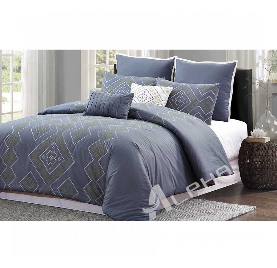 Tribal Geometric Gray Comforter Set - 7-Piece