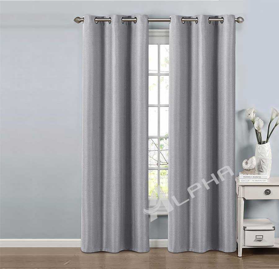 Carlsbad-Grey Total Blackout Grommet Curtain Pair