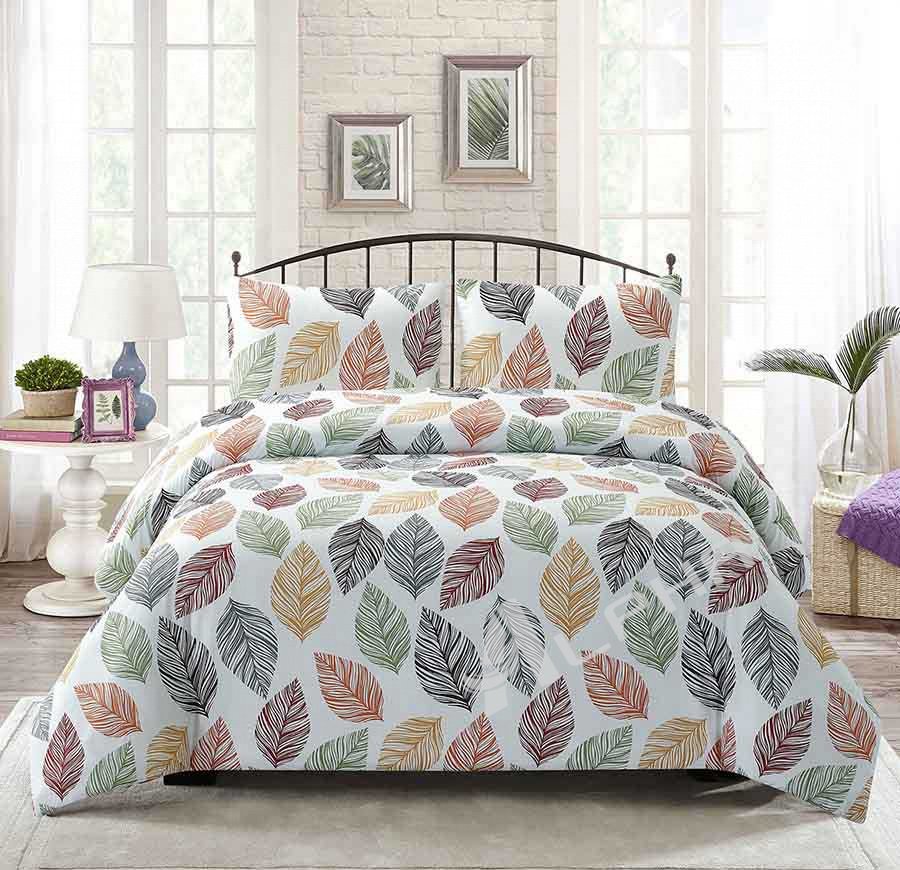 Dorsey Printed Microfiber Duvet Cover Set: Nature-Inspired Comfort, All Seasons. 