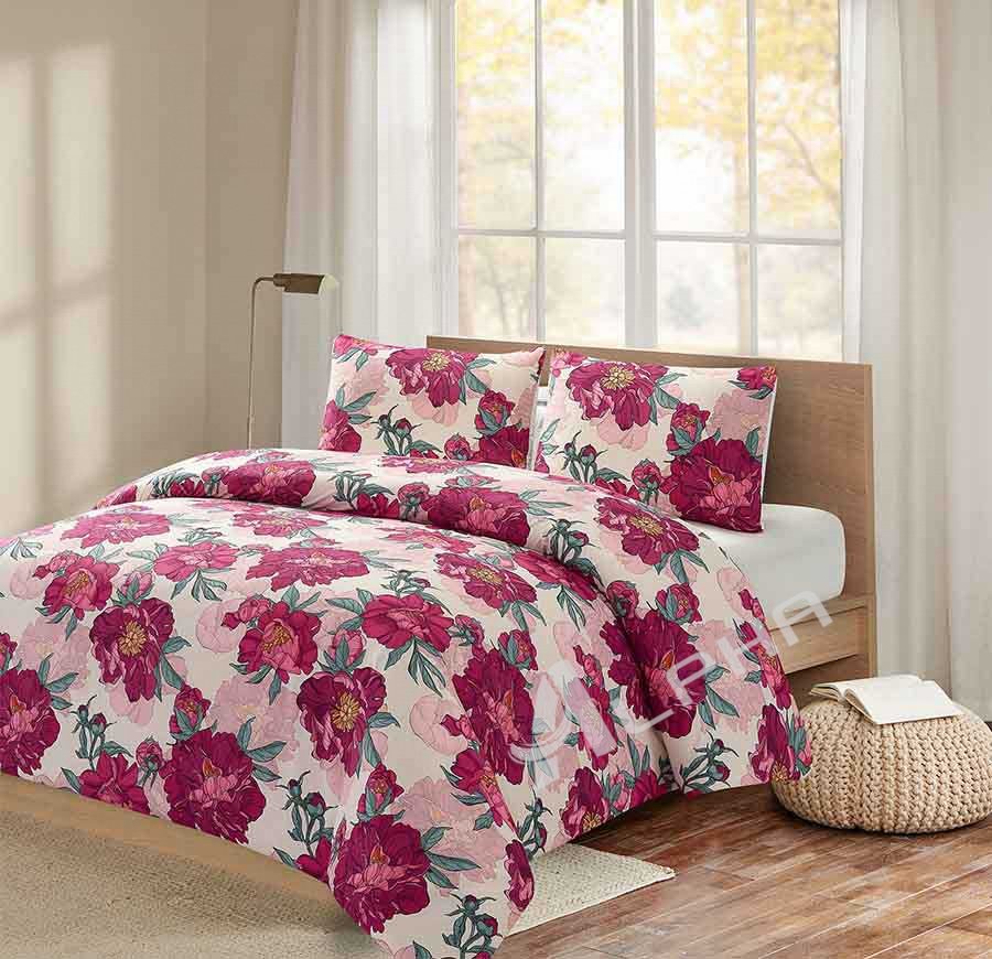 Margaret Spring Floral Duvet Cover Set, King, Dark Coral Champagne