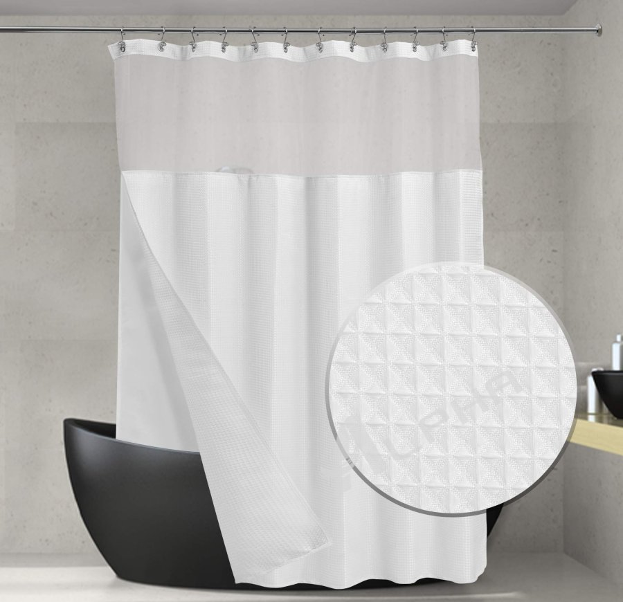 custom waffle shower curtain with liner luxury waffle fabric shower curtains
