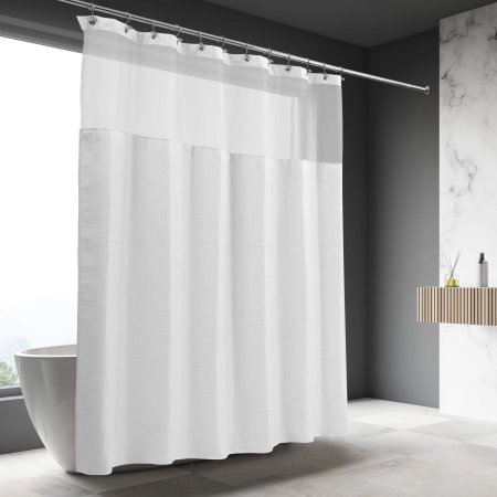 New design in 2023 Waffle shower curtain with lining can be customized in size and color