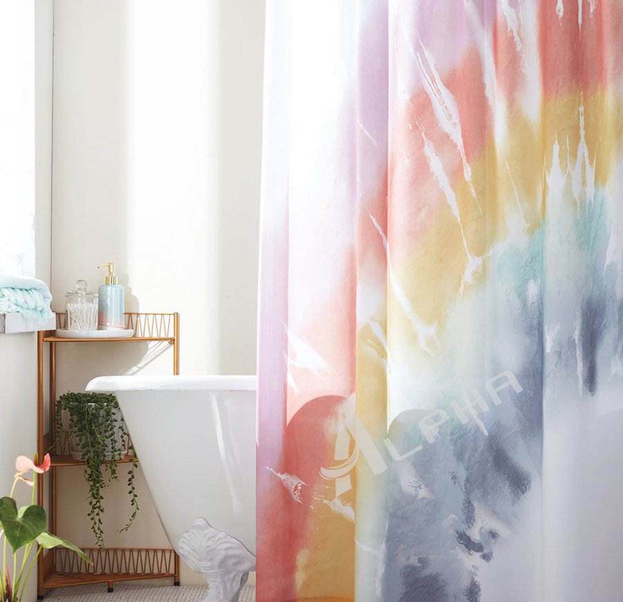 boho shower curtains luxury 100% cotton fabric shower designer luxury shower curtain